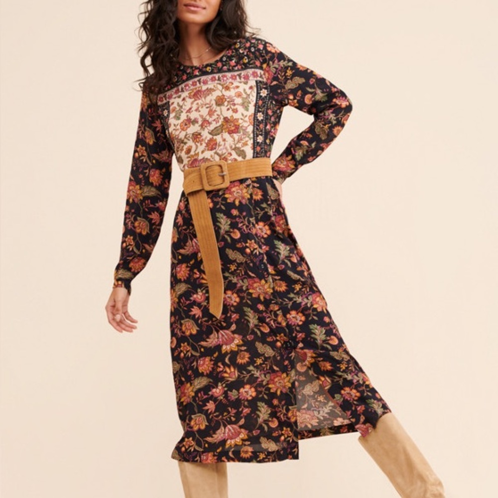 Kachel Anthro Freya Mixed Paisley Midi Dress
